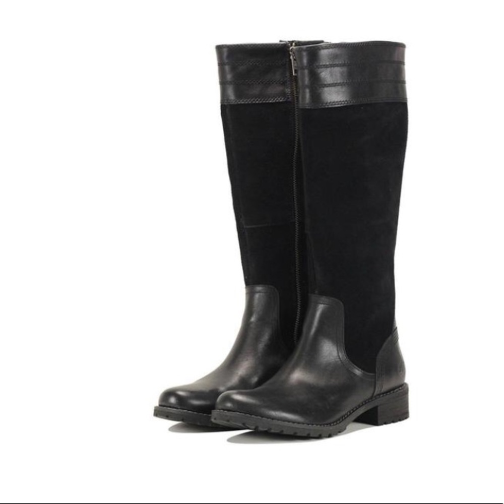 Tall black Timberland boots